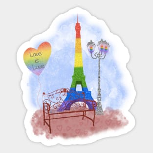 Gay Pride Couple Paris Sticker